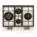 Built in 4 burners retro Glass Gas Stove